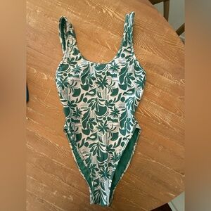 Jolyn Clothing Green Floral One Piece Swimsuit Surf Collection